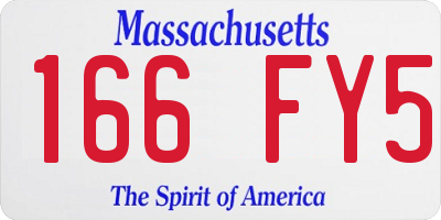 MA license plate 166FY5