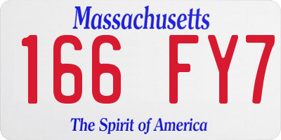MA license plate 166FY7