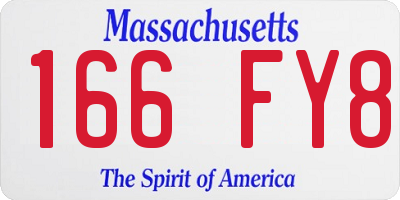 MA license plate 166FY8
