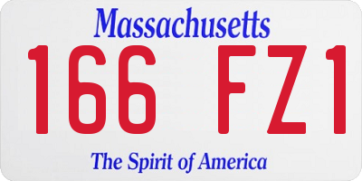 MA license plate 166FZ1