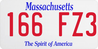 MA license plate 166FZ3