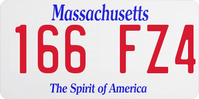 MA license plate 166FZ4