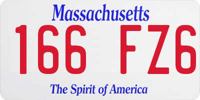 MA license plate 166FZ6