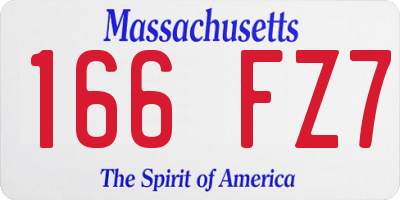 MA license plate 166FZ7