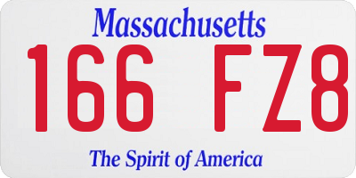 MA license plate 166FZ8