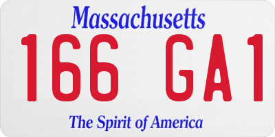 MA license plate 166GA1