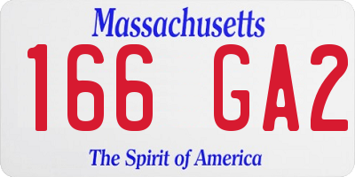 MA license plate 166GA2