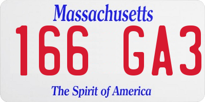 MA license plate 166GA3