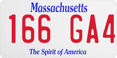 MA license plate 166GA4