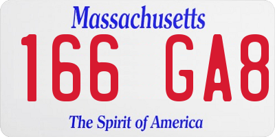 MA license plate 166GA8