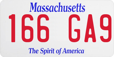 MA license plate 166GA9