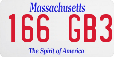 MA license plate 166GB3