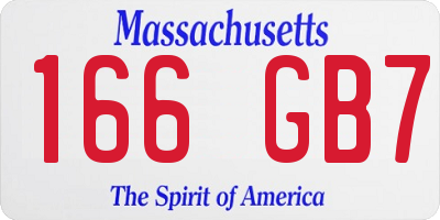 MA license plate 166GB7