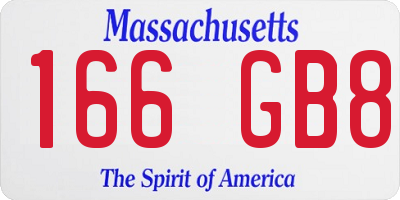 MA license plate 166GB8