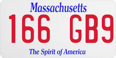 MA license plate 166GB9