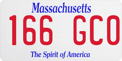MA license plate 166GC0