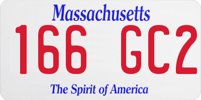 MA license plate 166GC2
