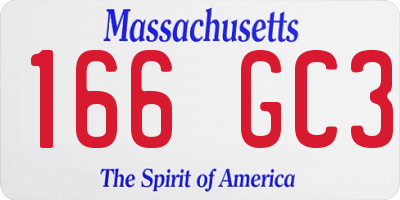 MA license plate 166GC3