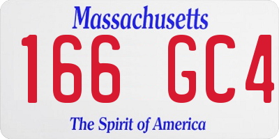MA license plate 166GC4
