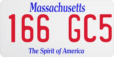 MA license plate 166GC5