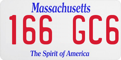 MA license plate 166GC6