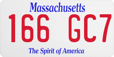 MA license plate 166GC7
