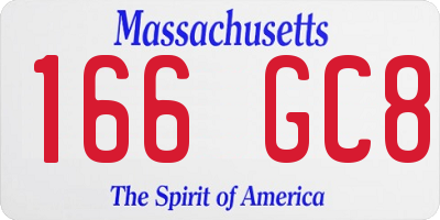 MA license plate 166GC8