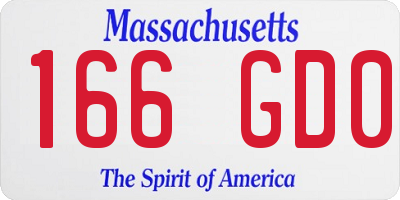 MA license plate 166GD0