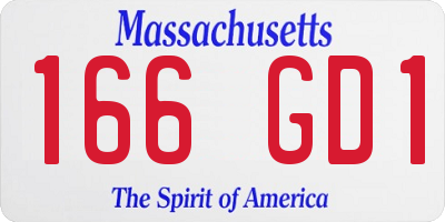 MA license plate 166GD1