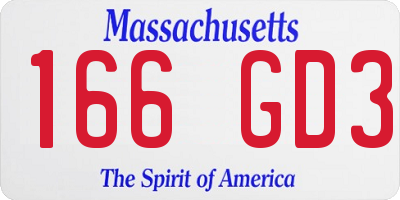 MA license plate 166GD3