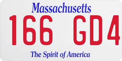 MA license plate 166GD4