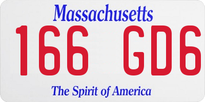 MA license plate 166GD6