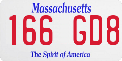 MA license plate 166GD8