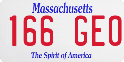 MA license plate 166GE0