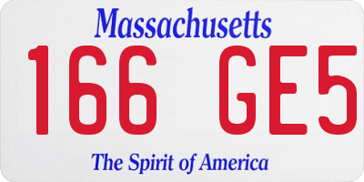 MA license plate 166GE5