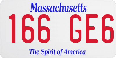MA license plate 166GE6