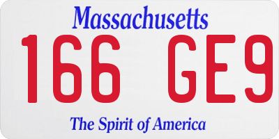 MA license plate 166GE9