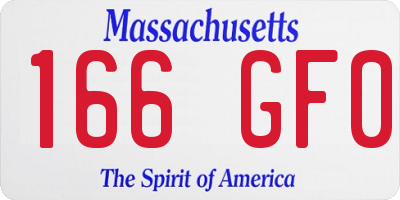 MA license plate 166GF0