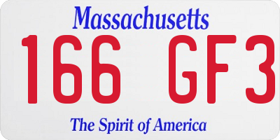 MA license plate 166GF3