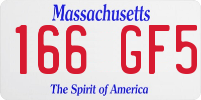 MA license plate 166GF5