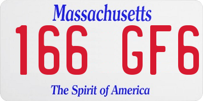 MA license plate 166GF6