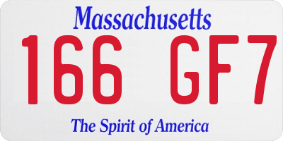 MA license plate 166GF7