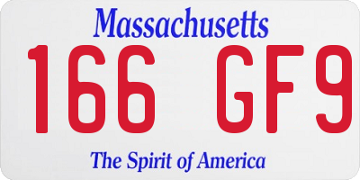 MA license plate 166GF9