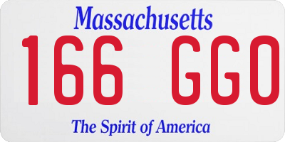 MA license plate 166GG0