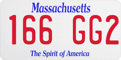 MA license plate 166GG2