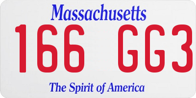 MA license plate 166GG3