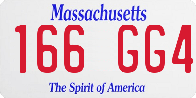 MA license plate 166GG4