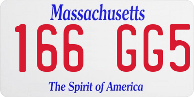 MA license plate 166GG5