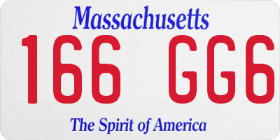 MA license plate 166GG6