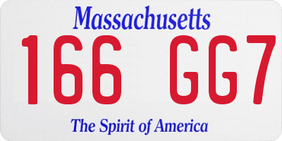 MA license plate 166GG7